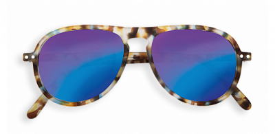 картинка Солнцезащитные очки IZIPIZI, оправа #I, голубо-черепаховые, зеркальные от магазина konik.ru
