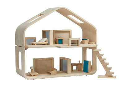 картинка Игровой набор Plan Toys «Кукольный дом с мебелью», серия DOLLHOUSE от магазина konik.ru
