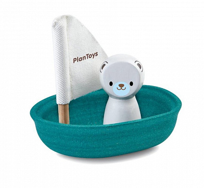 картинка Игровой набор Plan Toys «Лодка и полярный медведь», серии WATER PLAY от магазина konik.ru