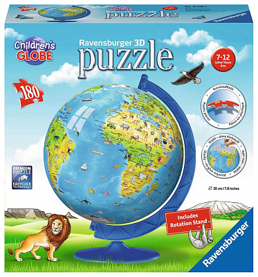 картинка 3D-пазл Ravensburger «Глобус. Детский мир», 180 эл. от магазина konik.ru