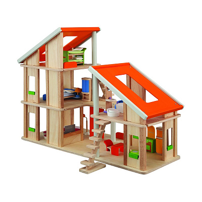 картинка Кукольный домик Plan Toys Шале с мебелью от магазина konik.ru