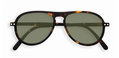 картинка Солнцезащитные очки IZIPIZI, оправа #I, черепаховые с зелёными линзами от магазина konik.ru