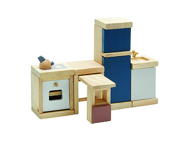 картинка Игровой набор Plan Toys «Набор мебели для кухни», серия DOLLHOUSE от магазина konik.ru