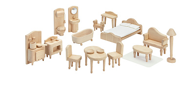 картинка Игровой набор Plan Toys «Набор мебели для дома», серия DOLLHOUSE от магазина konik.ru