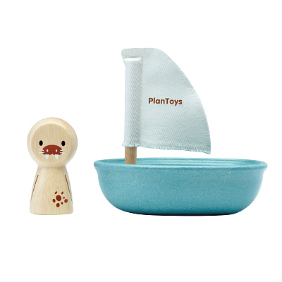 картинка Игровой набор Plan Toys «Лодка и пингвин», серия WATER PLAY от магазина konik.ru